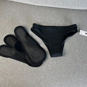 KT Teen Knix Period Swim Bikini Bottoms S Black w 3 Reusable Pads NWT